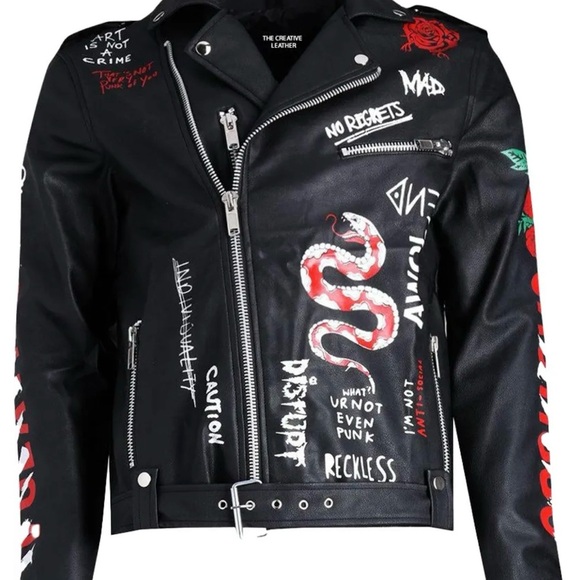 TCL Black and Red Graphic Design Jacket - Picture 14 of 15